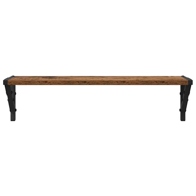 vidaXL Falpolcok polcokkal 2 pcs Öreg fa 60 x 15 x 15,5 cm Faanyag