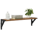 vidaXL Falpolcok polcokkal 2 pcs Öreg fa 60 x 15 x 15,5 cm Faanyag