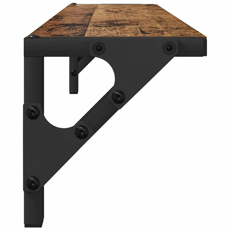 vidaXL Falpolcok polcokkal 2 pcs Öreg fa 60 x 15 x 15,5 cm Faanyag