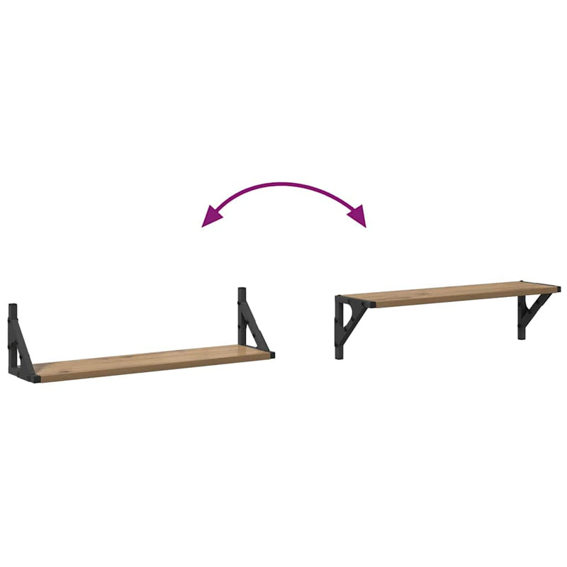 vidaXL Falpolcok 2 pcs Artisan tölgy 60 x 15 x 15,5 cm Faanyag