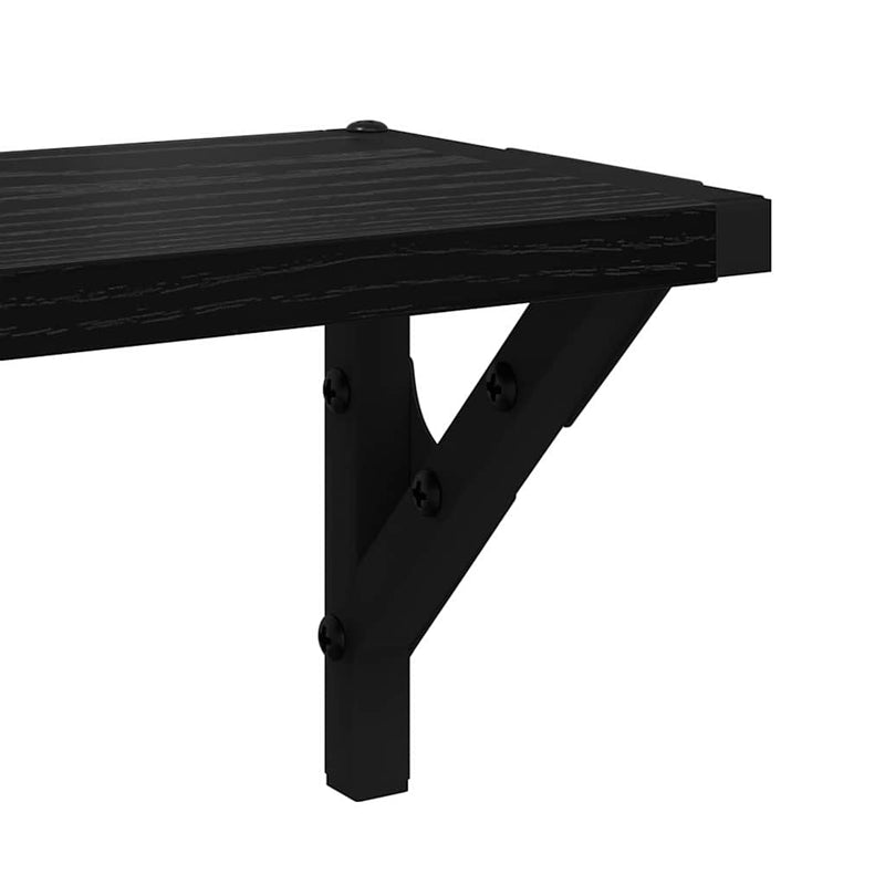 vidaXL Falpolcok 2 pcs Fekete tölgy 60 x 15 x 15,5 cm Faanyag