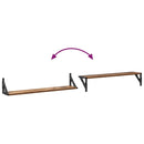 vidaXL Falpolcok polcokkal 2 pcs Öreg fa 80 x 15 x 15,5 cm Faanyag