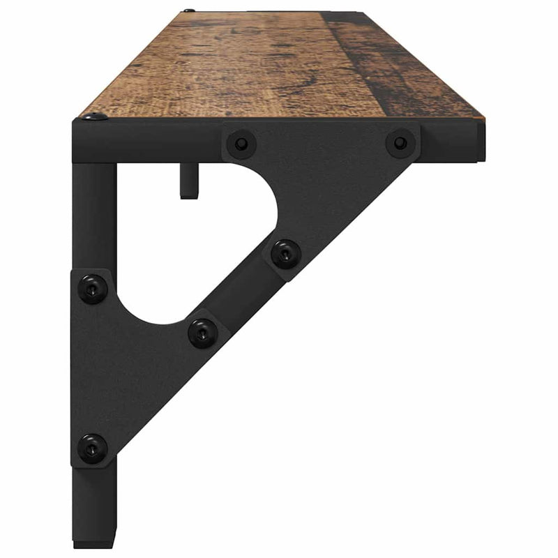 vidaXL Falpolcok polcokkal 2 pcs Öreg fa 80 x 15 x 15,5 cm Faanyag