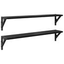 vidaXL Falpolcok 2 pcs Fekete tölgy 80 x 15 x 15,5 cm Faanyag