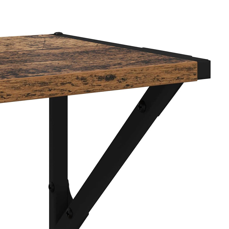 vidaXL Falpolcok polcokkal 2 pcs Öreg fa 60 x 25 x 25,5 cm Faanyag