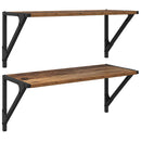 vidaXL Falpolcok polcokkal 2 pcs Öreg fa 60 x 25 x 25,5 cm Faanyag