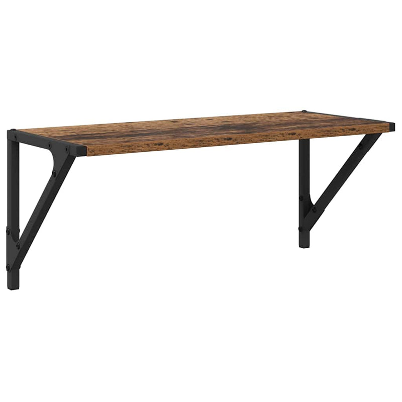 vidaXL Falpolcok polcokkal 2 pcs Öreg fa 60 x 25 x 25,5 cm Faanyag