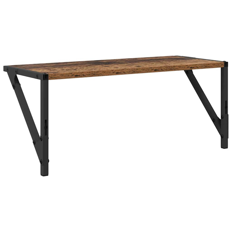 vidaXL Falpolcok polcokkal 2 pcs Öreg fa 60 x 25 x 25,5 cm Faanyag