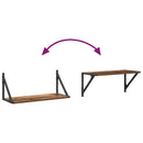 vidaXL Falpolcok polcokkal 2 pcs Öreg fa 60 x 25 x 25,5 cm Faanyag