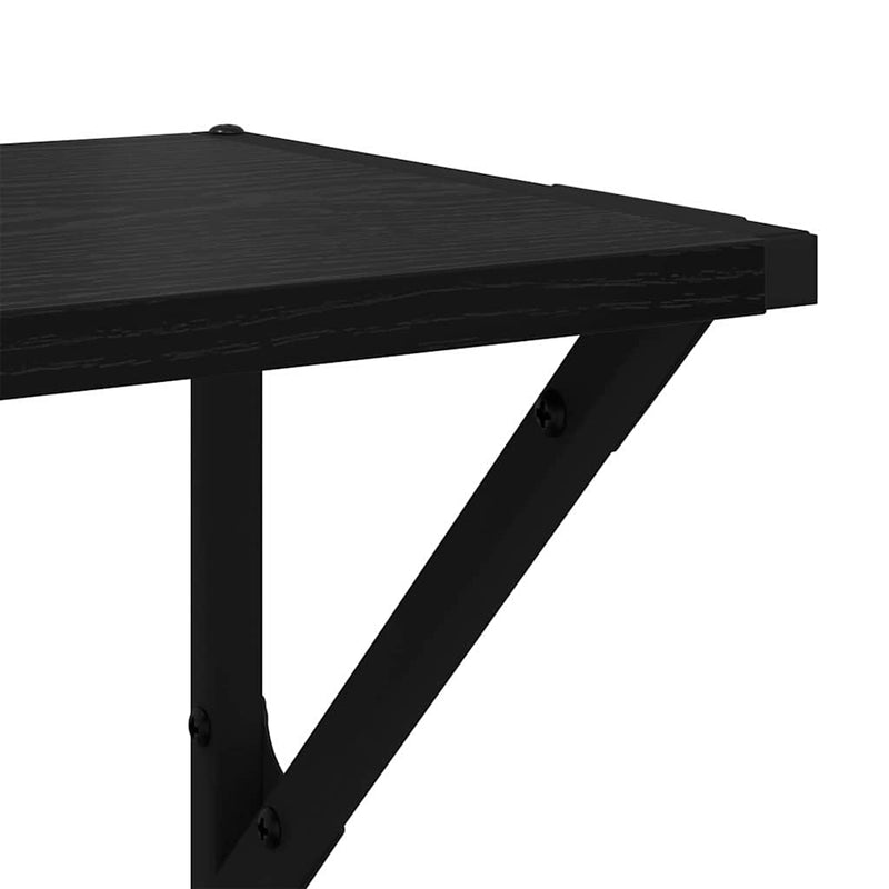 vidaXL Falpolcok 2 pcs Fekete tölgy 60 x 25 x 25,5 cm Faanyag