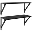 vidaXL Falpolcok 2 pcs Fekete tölgy 60 x 25 x 25,5 cm Faanyag