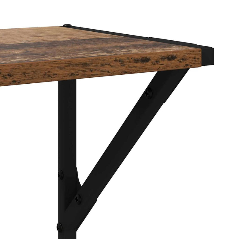 vidaXL Falpolcok polcokkal 2 pcs Öreg fa 80 x 25 x 25,5 cm Faanyag