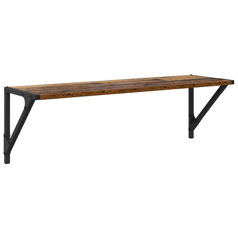 vidaXL Falpolcok polcokkal 2 pcs Öreg fa 80 x 25 x 25,5 cm Faanyag