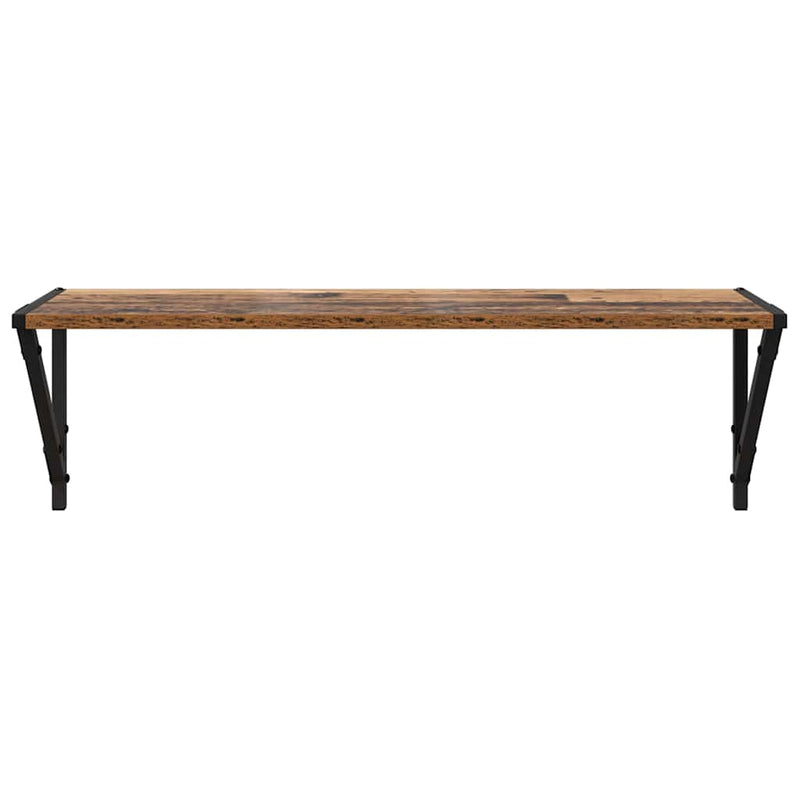 vidaXL Falpolcok polcokkal 2 pcs Öreg fa 80 x 25 x 25,5 cm Faanyag