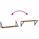 vidaXL Falpolcok polcokkal 2 pcs Öreg fa 80 x 25 x 25,5 cm Faanyag