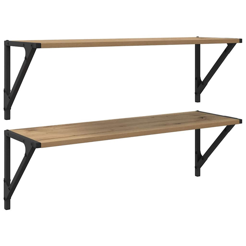 vidaXL Falpolcok 2 pcs Artisan tölgy 80 x 25 x 25,5 cm Faanyag