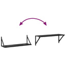 vidaXL Falpolcok 2 pcs Fekete tölgy 80 x 25 x 25,5 cm Faanyag