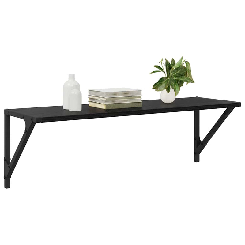 vidaXL Falpolcok 2 pcs Fekete tölgy 80 x 25 x 25,5 cm Faanyag