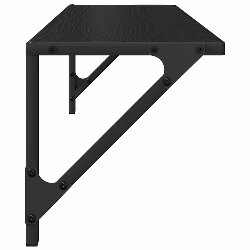 vidaXL Falpolcok 2 pcs Fekete tölgy 80 x 25 x 25,5 cm Faanyag