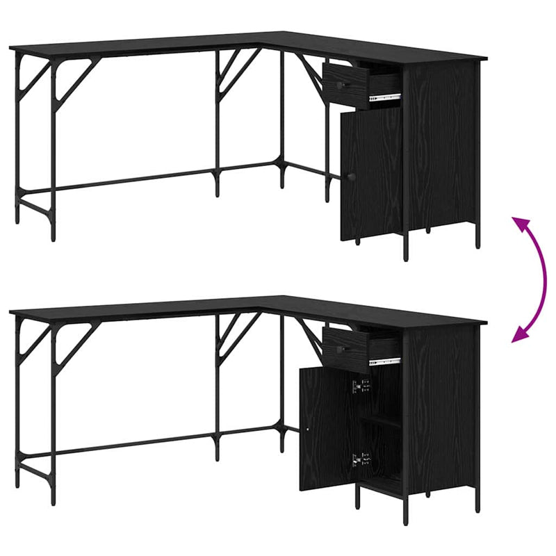 vidaXL Asztal Fekete tölgy 141 x 141 x 75 cm Faanyag