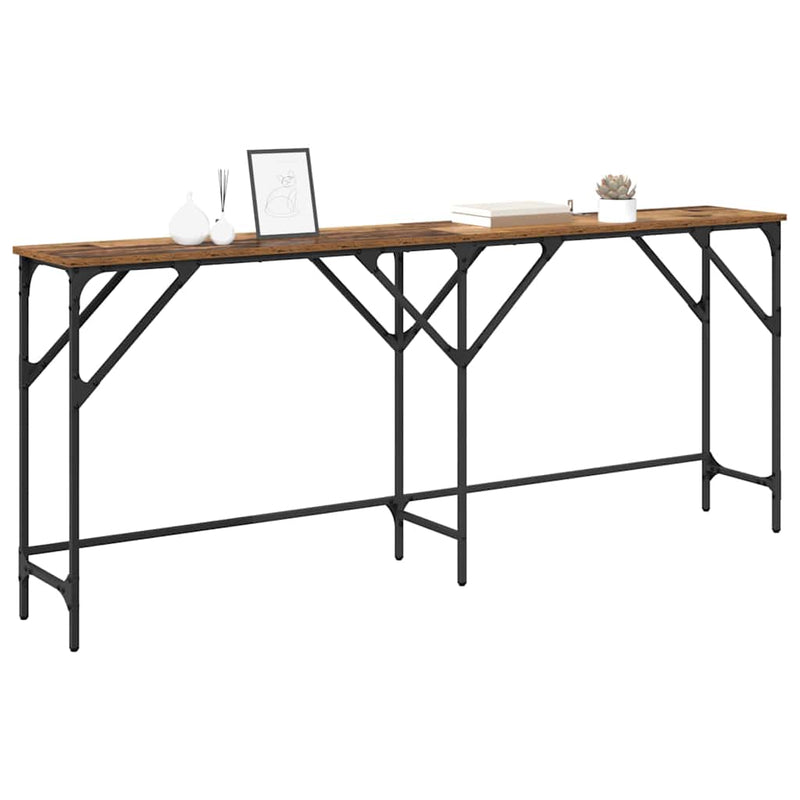 vidaXL Konzolasztal Régi fa 180 x 29 x 75 cm Faanyag