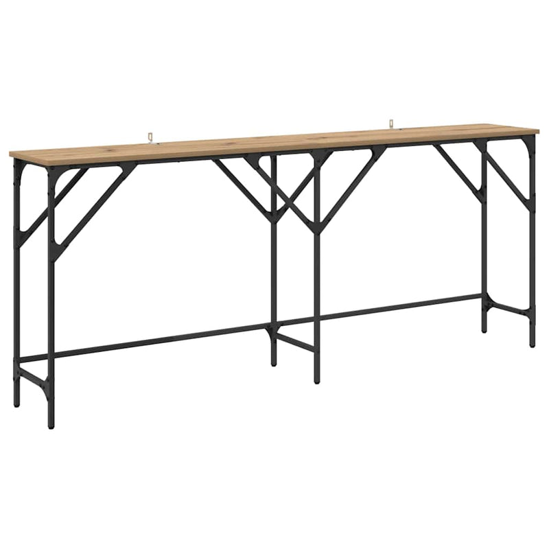 vidaXL Konzolasztal kézműves tölgy 180 x 29 x 75 cm Faanyag