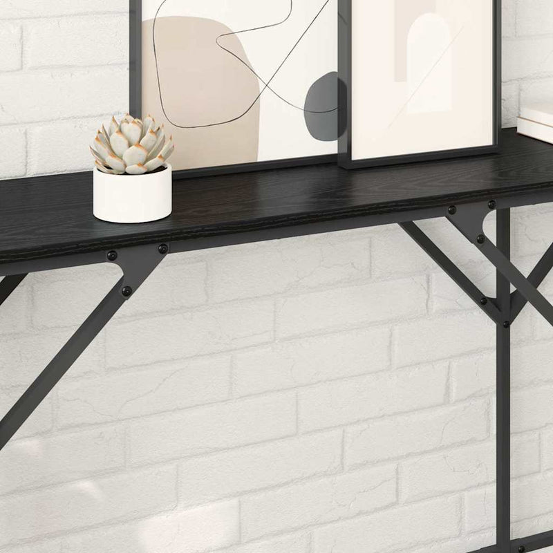 vidaXL Konzolasztal Musta tammi 180 x 29 x 75 cm Faanyag