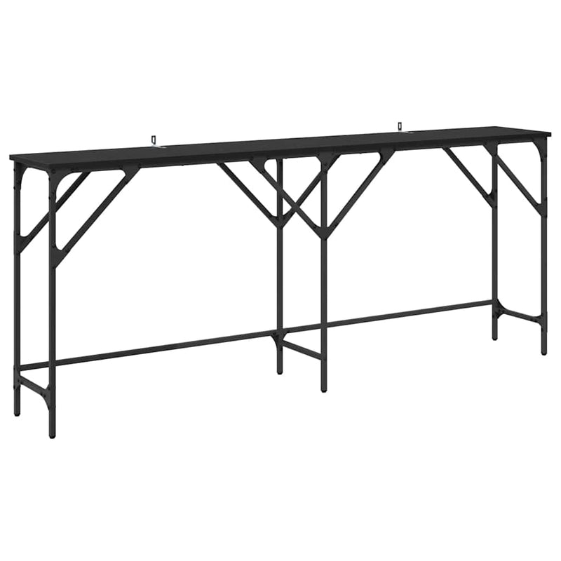 vidaXL Konzolasztal Musta tammi 180 x 29 x 75 cm Faanyag