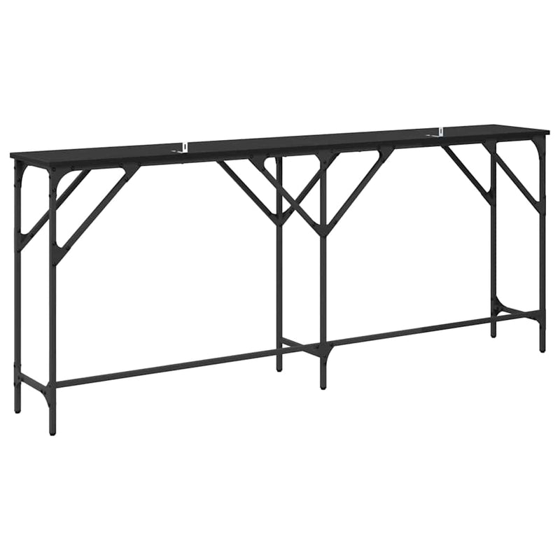 vidaXL Konzolasztal Musta tammi 180 x 29 x 75 cm Faanyag