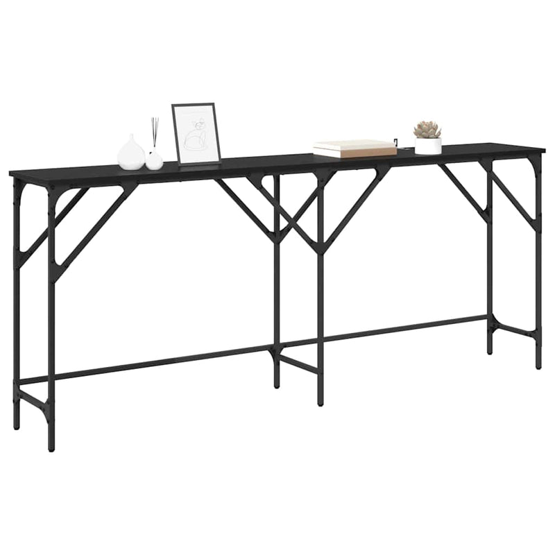 vidaXL Konzolasztal Musta tammi 180 x 29 x 75 cm Faanyag