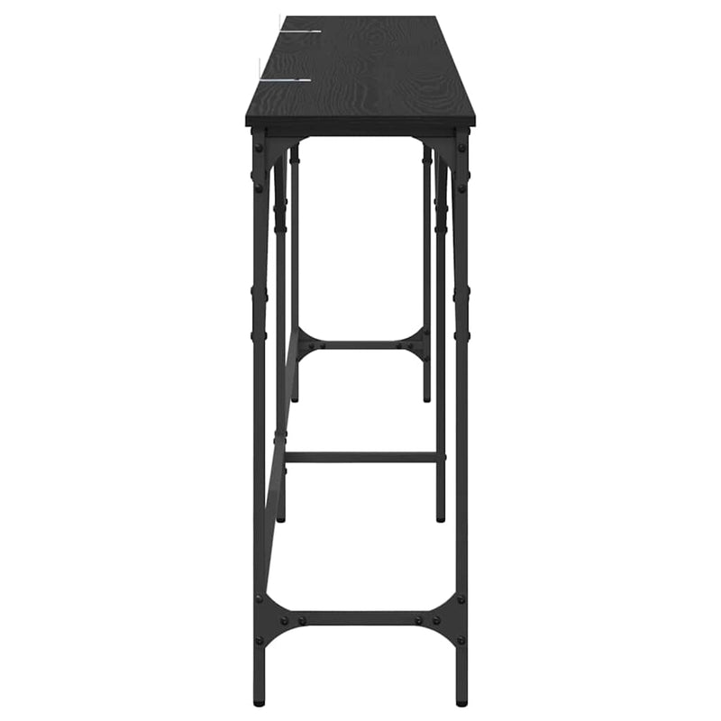 vidaXL Konzolasztal Fekete tölgy 180 x 30 x 75 cm Faanyag