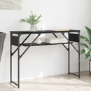 vidaXL Konzolasztal Fekete tölgy 105x30x75cm Faanyag