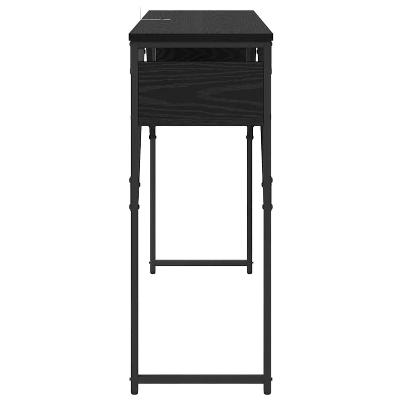 vidaXL Konzolasztal Fekete tölgy 105x30x75cm Faanyag