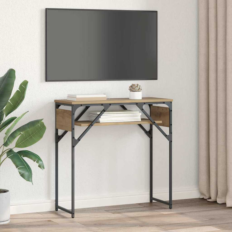 vidaXL Konzolasztal Artisan tölgy 75x30x75cm Faanyag