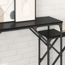 vidaXL Konzolasztal 2 db Fekete tölgy 100 x 28 x 75 cm Szerelt Fa