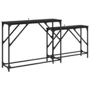 vidaXL Konzolasztal 2 pcs Fekete tölgy 100 x 28 x 75 cm Faanyag