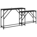 vidaXL Konzolasztal 2 db Fekete tölgy 100 x 28 x 75 cm Szerelt Fa