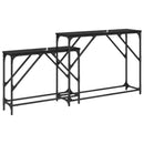 vidaXL Konzolasztal 2 db Fekete tölgy 100 x 28 x 75 cm Szerelt Fa