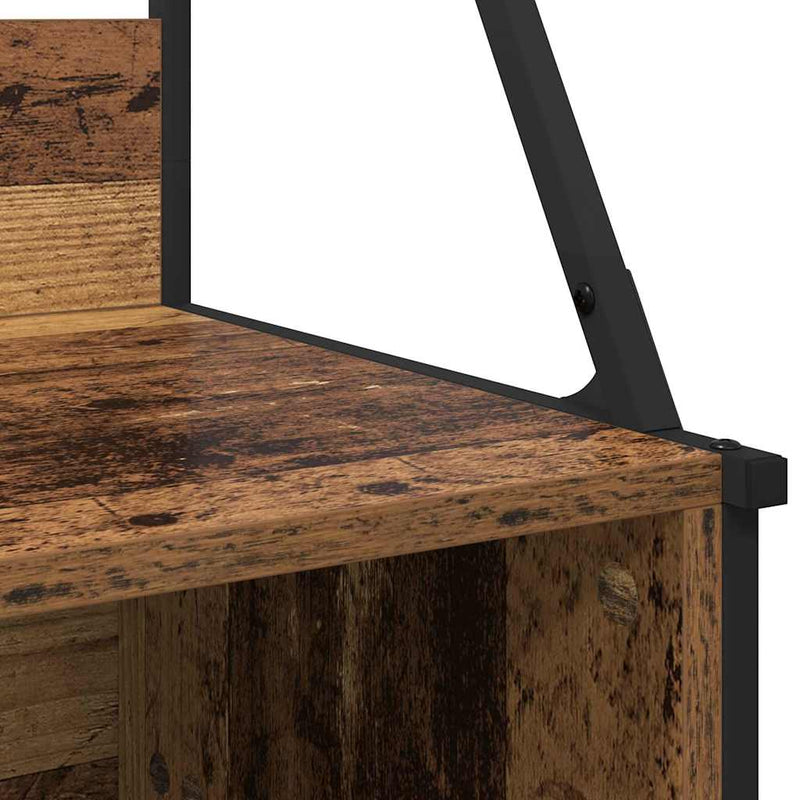 vidaXL Ruhafogó polcokkal tárolóval Öreg fa 100 x 41 x 184 cm Faanyag