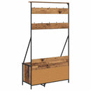 vidaXL Ruhafogó polcokkal tárolóval Öreg fa 100 x 41 x 184 cm Faanyag