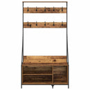 vidaXL Ruhafogó polcokkal tárolóval Öreg fa 100 x 41 x 184 cm Faanyag