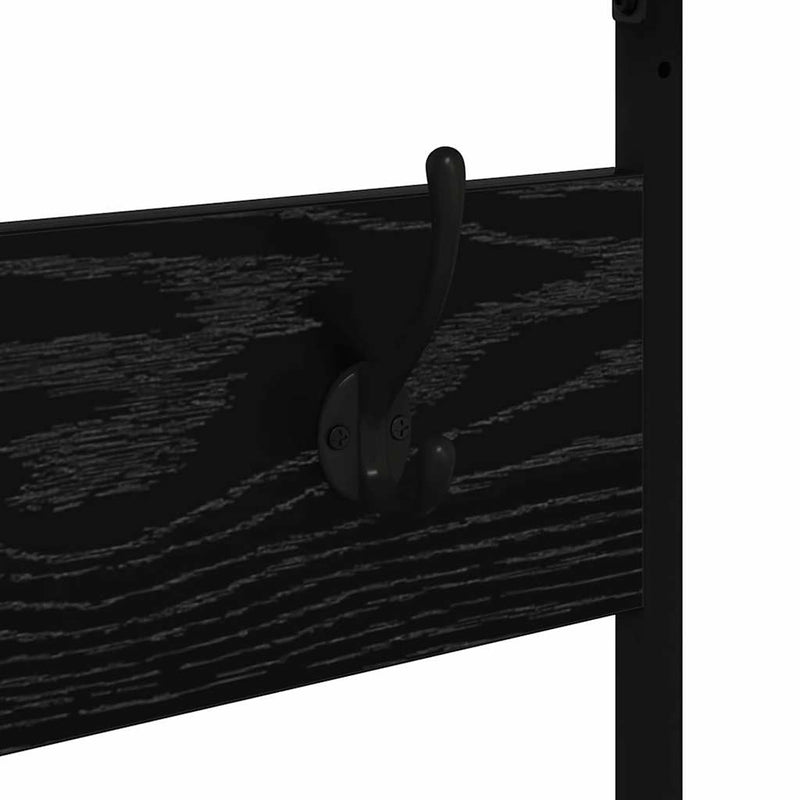 vidaXL Ruhafogó polcokkal Fekete tölgy 100 x 41 x 184 cm Faanyag