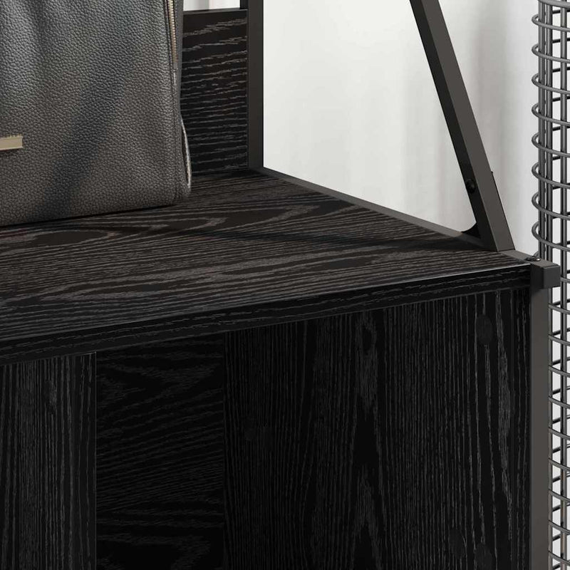 vidaXL Ruhafogó polcokkal Fekete tölgy 100 x 41 x 184 cm Faanyag