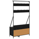 vidaXL Ruhafogó polcokkal Fekete tölgy 100 x 41 x 184 cm Faanyag