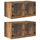vidaXL Fali Szekrények 2 pcs Öreg fa 68 x 37 x 35 cm Faanyag