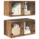 vidaXL Fali Szekrények 2 pcs Öreg fa 68 x 37 x 35 cm Faanyag