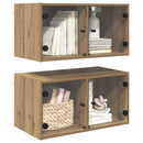 vidaXL Fali Szekrények 2 pcs Artisan tölgy 68 x 37 x 35 cm Faanyag