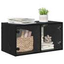 vidaXL Fali Szekrény Fekete tölgy 68 x 37 x 35 cm Faanyag