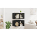 vidaXL Fali Szekrények 2 pcs Fekete tölgy 68 x 37 x 35 cm Faanyag