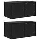 vidaXL Fali Szekrények 2 db 68 x 37 x 35 cm Szerelt Fa Fekete tölgy